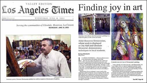 Article abit artist - Los Angeles Times, June 18, 2003